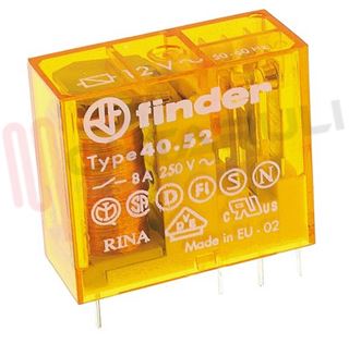 Immagine di MINIRELE' 2 SCAMBI 5A 12V AC PER CIRCUITO STAMPATO