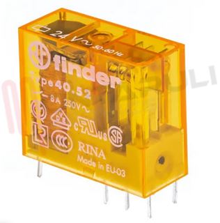 Immagine di MINIRELE' 2 SCAMBI 8A 24V AC PER CIRCUITO STAMPATO