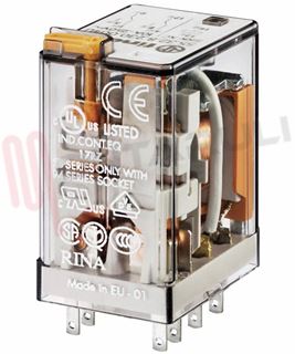 Immagine di MINIRELE' 2 SCAMBI 10A 12VAC C/TASTO PROVA+LED+IND. MECC.