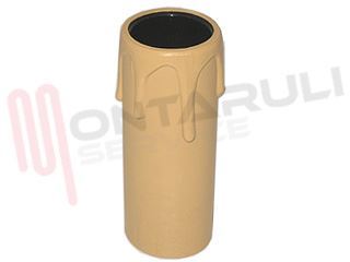 Immagine di PORTALAMPADA CANDELA FINTA CERA ANTICO E14 L=65MM.