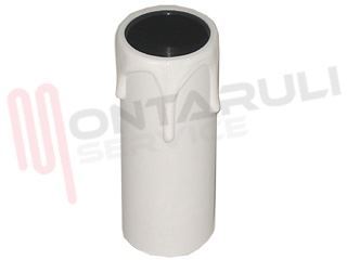 Immagine di PORTALAMPADA CANDELA FINTA CERA BIANCA E14 L=65MM.