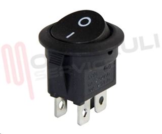 Immagine di INTERRUTTORE BIPOLARE NERO TONDO 13A 250V I-O