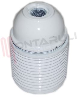 Immagine di PORTALAMPADA E27 FILETTATO BIANCO BAKELITE