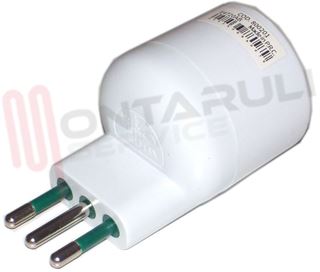 Immagine di ADATTATORE SCHUKO 10A 2P+T BIANCO