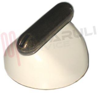 Immagine di MANOPOLA RUSTICA BIANCA-OTTONE DIAM. 6MM.