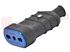 Immagine di PRESA VOLANTE 2P+T 16A BIVALENTE NERA 9280065