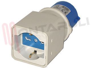 Immagine di ADATTATORE CEE SPINA 16A 220V - PRESA SCHUKO BIVALENTE