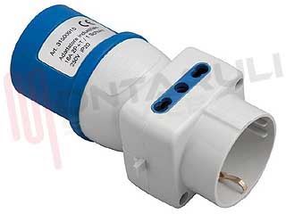 Immagine di ADATTATORE CEE 2P+T 16A 220V TRIPLA BIVALENTE/SCHUKO