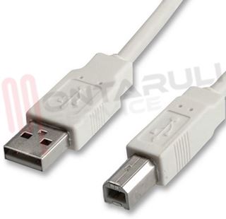 Immagine di CAVO USB 2.0 CONN. MASCHIO-MASCHIO 5MT. PER STAMPANTI GRIGIO