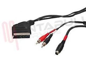 Visualizza i dettagli per CAVO SCART 21 POLI /1 S-VHS OUT / 2 RCA MASCHIO OUT MT.1,5 Immagine di CAVO SCART 21 POLI /1 S-VHS OUT / 2 RCA MASCHIO OUT MT.1,5