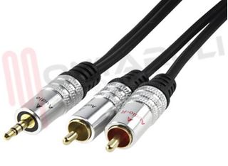 Immagine di CAVO AUDIO 2 RCA MASCHIO / JACK MASCHIO MT.10 PROFESSIONAL