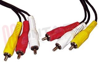 Immagine di CAVO AUDIO-VIDEO 3 RCA MASCHIO / 3 RCA MASCHIO MT.2