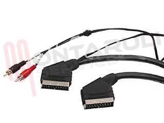 Immagine di CAVO SCART 21 POLI /2 RCA MASCHIO OUTPUT MT.1,5