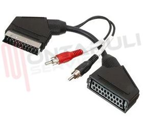 Visualizza i dettagli per CAVO SCART 21 POLI /1 SCART FEMMINA/ 2 RCA MASCHIO OUT CM.20 Immagine di CAVO SCART 21 POLI /1 SCART FEMMINA/ 2 RCA MASCHIO OUT CM.20