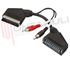 Immagine di CAVO SCART 21 POLI /1 SCART FEMMINA/ 2 RCA MASCHIO OUT CM.20