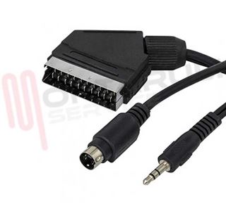 Immagine di CAVO SCART 21 POLI S-VHS+JACK 3.5MM MASCHIO OUTPUT MT.1,5