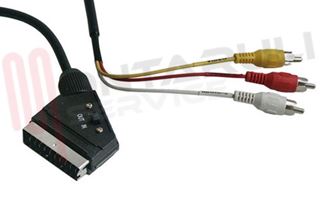 Immagine di CAVO SCART 21 POLI+SWITCH IN-OUT /3 RCA MASC. MT.2