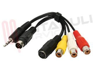 Immagine di CAVO AUDIO-VIDEO 3 RCA FEMMINA / S-VHS 7P MASC/FEMM CM.20