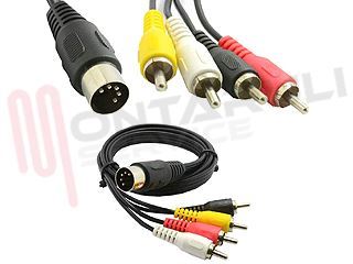 Immagine di CAVO AUDIO-VIDEO 4 RCA MASCHIO / 1 MIDI MASCHIO MT.1,5