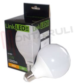 Visualizza i dettagli per LAMPADA GLOBO LED E27 15W 230V 3000°K (RESA/105W) Ø95MM. Immagine di LAMPADA GLOBO LED E27 15W 230V 3000°K (RESA/105W) Ø95MM.