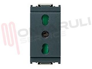 Immagine di PRESA 2P+T 16A P17/11 BIVALENTE GRIGIA SERIE IDEA VIMAR