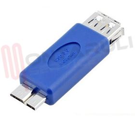 Visualizza i dettagli per ADATTATORE USB 3.0 TIPO A FEMMINA / TIPO MICRO B MASCHIO Immagine di ADATTATORE USB 3.0 TIPO A FEMMINA / TIPO MICRO B MASCHIO