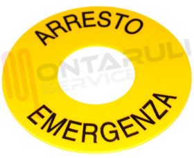 Visualizza i dettagli per TARGHETTA D60 "ARRESTO EMERGENZA" CIRCOLARE FORO.22 GIALLO Immagine di TARGHETTA D60 "ARRESTO EMERGENZA" CIRCOLARE FORO.22 GIALLO