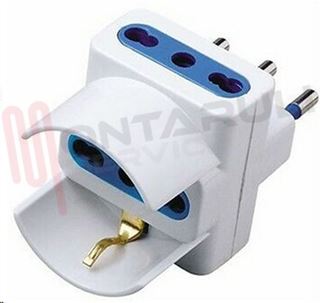 Immagine di ADATTATORE TRIPLO/SCHUKO 16A 2P+T BIANCO