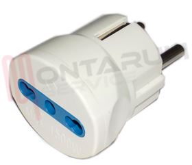 Visualizza i dettagli per ADATTATORE SCHUKO 1 PRESA BIVALENTE 16A BIANCO Immagine di ADATTATORE SCHUKO 1 PRESA BIVALENTE 16A BIANCO
