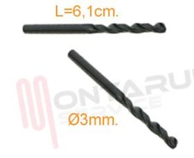 Visualizza i dettagli per PUNTA PER METALLO HSS-G DIN 338 Ø 3,0 L 61 MM. Immagine di PUNTA PER METALLO HSS-G DIN 338 Ø 3,0 L 61 MM.