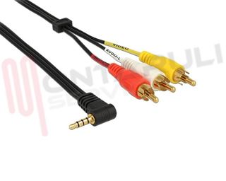 Immagine di CAVO AUDIO-VIDEO 3 RCA MASCHIO / JACK MASCHIO 3,5MM MT.1,5