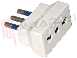 Immagine di ADATTATORE 10A USC. BIVALENTE 10/16A BIANCO