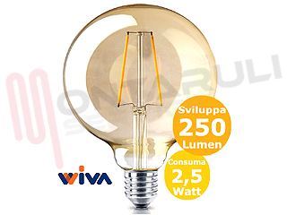 Immagine di LAMPADA GLOBO FUME' LED E27 2.5W 230V 3000°K RESA/26 ANTIQUE