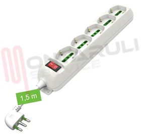 Visualizza i dettagli per PRESA MULTIPLA 5PR. SCHUKO/BIV. C/CAVO+INT. 2P+T 16A BIANCA Immagine di PRESA MULTIPLA 5PR. SCHUKO/BIV. C/CAVO+INT. 2P+T 16A BIANCA