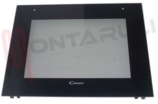 Immagine di VETRO FORNO CON FORI  MANIGLIA ALT.470X595MM. NERO