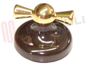 Visualizza i dettagli per MANOPOLA FUOCO MARRONE ORO D.6MM. Immagine di MANOPOLA FUOCO MARRONE ORO D.6MM.