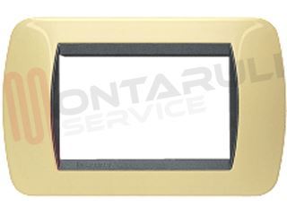 Immagine di PLACCA 3 POSTI METALLO GIALLO SCOOTE SERIE LIVING