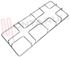 Immagine di GRIGLIA 2 FUOCHI FILO 478X200MM. CROMATA SAMET