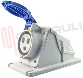 Immagine di PRESA FISSA PARETE CEE 90° 2P+T 32A 250V IP44 BLU GEWISS