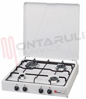 Immagine di FORNELLO 4 FUOCHI GRIGLIA PIATTINA VALVOLATO GPL