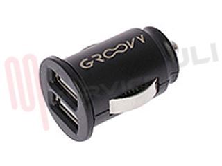 Immagine di CARICATORE NERO DOPPIO USB 2,4A SPINA ACCENDISIGARI