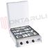 Immagine di FORNELLO 3 FUOCHI GRIGLIA PIATTINA E P. ESTR. INOX VALV. GPL
