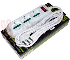 Visualizza i dettagli per PRESA MULTIPLA 3PR. BIVALENTE/SCHUKO + INT. CAVO 3MT. Immagine di PRESA MULTIPLA 3PR. BIVALENTE/SCHUKO + INT. CAVO 3MT.