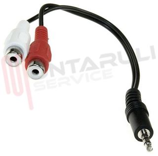 Immagine di CAVO AUDIO 2 RCA FEMMINA / JACK MASCHIO 3,5MM CM.20 STEREO