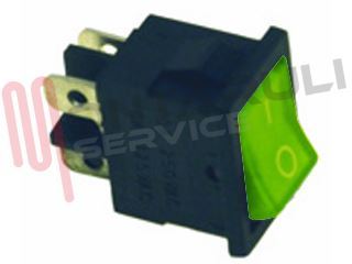 Immagine di INTERRUTTORE BIPOLARE LUMINOSO VERDE 10A 4FASTON