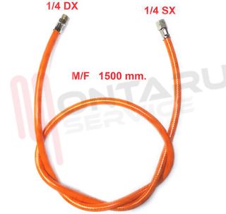 Immagine di TUBO GAS MT.1,5 ATTACCO 1/4 DX MAS. - 1/4 SX FEM. ARANCIONE