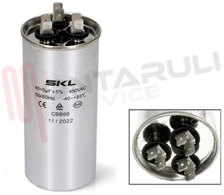 Immagine di CONDENSATORE METALLICO 40+5MF 450VAC X CONDIZIONATORI