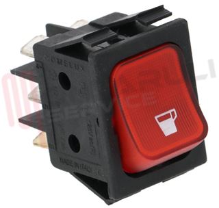 Immagine di INTERRUTTORE BIPOLARE LUMINOSO ROSSO 16A