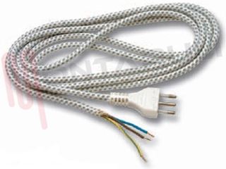 Immagine di CAVO TIGRATO PER FERRI IN TESSUTO 3X0,75MMQ CON SPINA 2.80MT