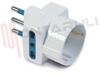 Immagine di ADATTATORE TRIPLO/SCHUKO 10A 2P+T BIANCO
